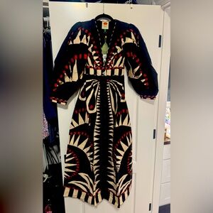 FARM Rio Black Coconut Grove Puff Sleeve Maxi Dress